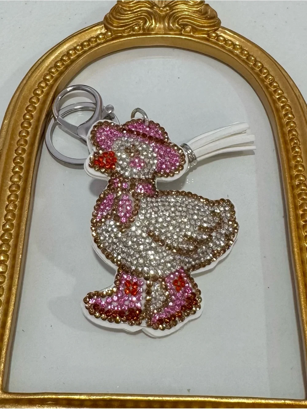 New Crystal Duck Keychain Bag Charm